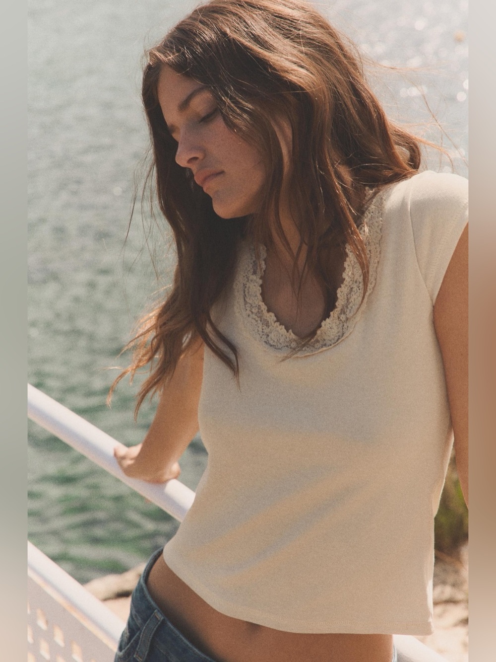 Zara Lace Neck Top